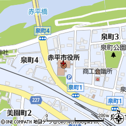 赤平市役所　選挙管理委員会事務局周辺の地図