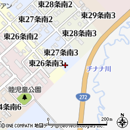 北海道標津郡中標津町東２７条南3丁目11周辺の地図