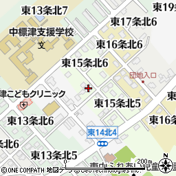 北海道標津郡中標津町東１５条北6丁目2周辺の地図