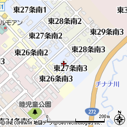 北海道標津郡中標津町東２７条南3丁目8周辺の地図