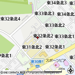 北海道標津郡中標津町東３２条北2丁目17周辺の地図