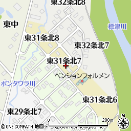 北海道標津郡中標津町東３１条北7丁目12周辺の地図