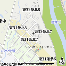 北海道標津郡中標津町東３２条北7丁目8周辺の地図