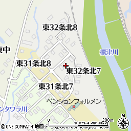 北海道標津郡中標津町東３２条北7丁目4周辺の地図