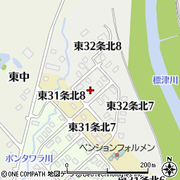 北海道標津郡中標津町東３２条北8丁目9周辺の地図