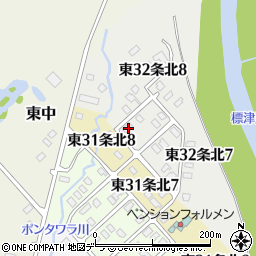 北海道標津郡中標津町東３２条北8丁目1周辺の地図