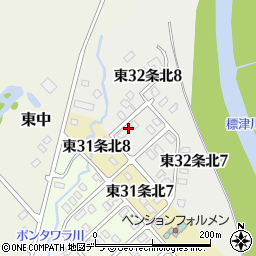 北海道標津郡中標津町東３２条北8丁目2周辺の地図