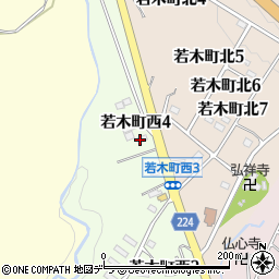 北海道赤平市若木町西4丁目周辺の地図