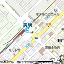 美瑛駅前周辺の地図