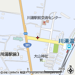 北海道川上郡弟子屈町川湯駅前周辺の地図
