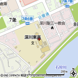 北海道深川東高等学校周辺の地図