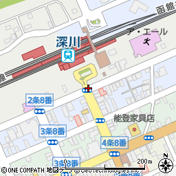 深川駅前周辺の地図