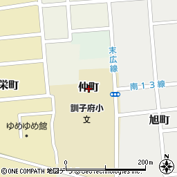 北海道常呂郡訓子府町仲町周辺の地図