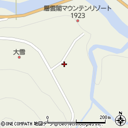 上川町役場　層雲峡終末処理場周辺の地図