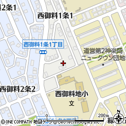 北海道旭川市西御料１条周辺の地図