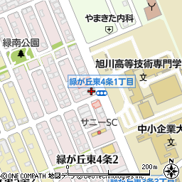 旭川緑南郵便局周辺の地図
