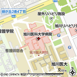 旭川医科大学　株式会社厚友会売店・学生食堂周辺の地図