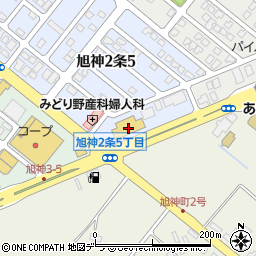 ＨｏｎｄａＣａｒｓ北海道ツインハープ旭神店周辺の地図