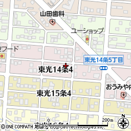北海道旭川市東光１４条周辺の地図