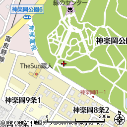 神楽岡公園トイレ３周辺の地図