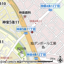 ａｐｏｌｌｏｓｔａｔｉｏｎ旭川神楽ＳＳ周辺の地図