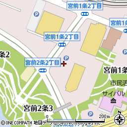 コメリパワー旭川宮前店資材館周辺の地図