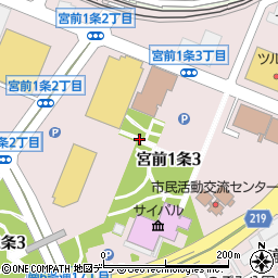北海道旭川市宮前１条周辺の地図