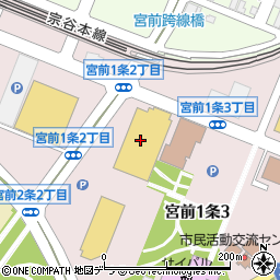 コメリパワー旭川宮前店周辺の地図
