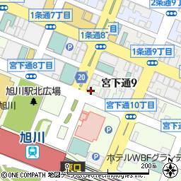 トヨタレンタリース旭川旭川駅前店周辺の地図