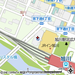 イオンモール旭川駅前駐車場周辺の地図