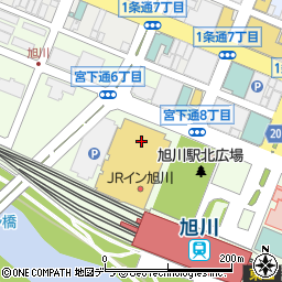 イオンモール旭川駅前周辺の地図
