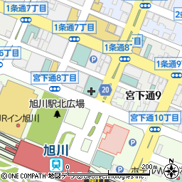 ホテルルートインＧｒａｎｄ旭川駅前周辺の地図