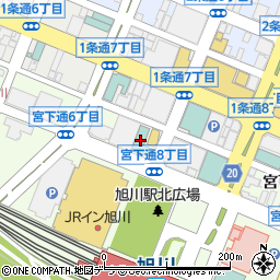 ホテルウィングインターナショナル旭川駅前周辺の地図