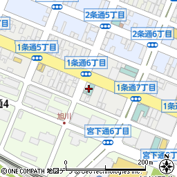 ホテルルートイン旭川駅前一条通周辺の地図