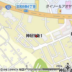 北海道旭川市神居９条周辺の地図