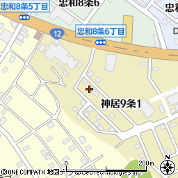 北海道旭川市神居９条1丁目7周辺の地図