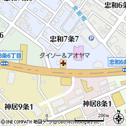 ダイソー＆アオヤマ旭川忠和店周辺の地図