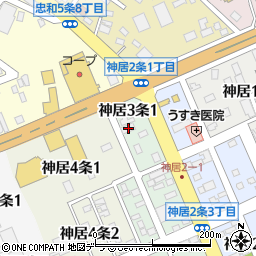 カーブス旭川神居店周辺の地図