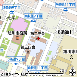 旭川市役所第二庁舎周辺の地図