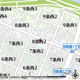 北海道旭川市８条西2丁目周辺の地図