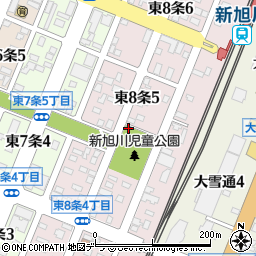 新旭川児童公園トイレ周辺の地図