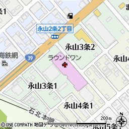ラウンドワンスタジアム旭川店周辺の地図