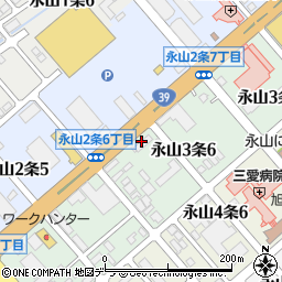 北海道エネルギー株式会社　道北支店セルフ永山中央ＳＳ周辺の地図