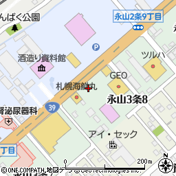 吉野家旭川永山店周辺の地図