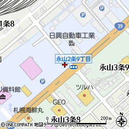 マクドナルド３９号旭川永山店周辺の地図