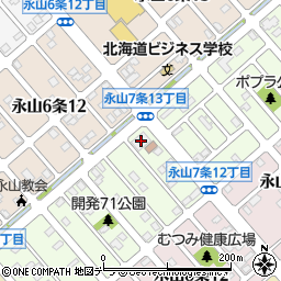ローソン旭川永山十二丁目店周辺の地図
