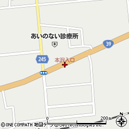 本沢入口周辺の地図