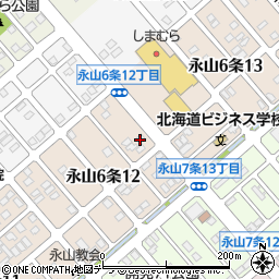 北海道新聞販売所　永山販売所周辺の地図