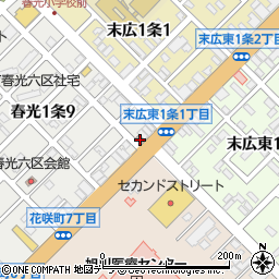 旭川春光六郵便局周辺の地図