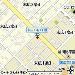 セイコーマート旭川末広１条店周辺の地図